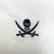 Chemise The Time Of Bocha L Neuve Étiquette Blanc Coton Logo Pirate Tête de mort