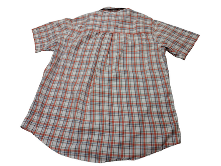 Chemise CHAPS orange manches courte à carreaux taille L 1 poche homme