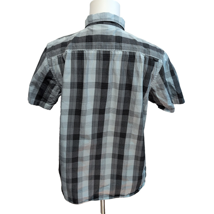 Chemise Oakley M Gris Carreaux 100% Coton Manches Courtes Logo Brodé