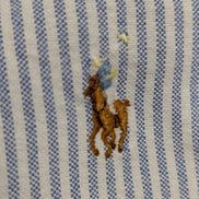 Chemise Ralph Lauren Femme Taille 10 Bleu Rayures Manches Longues Coton XXS XS