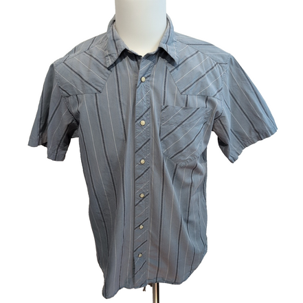 Chemise Patagonia Western M Gris Rayures Coton Bio manches courtes
