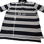 Polo manches courtes Polo Ralph Lauren L bleu marine blanc rayures coton