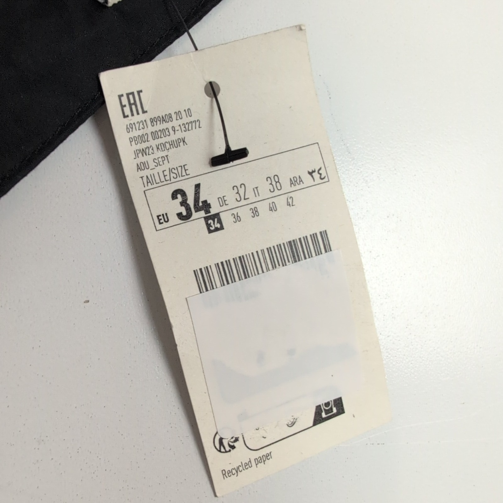 Jupe Femme T34 Pimkie Noire Coton Neuve avec Étiquette Poches Cargo