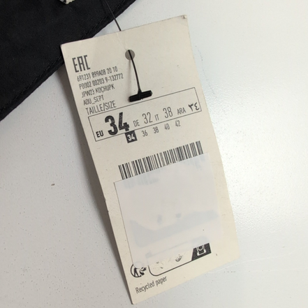 Jupe Femme T34 Pimkie Noire Coton Neuve avec Étiquette Poches Cargo