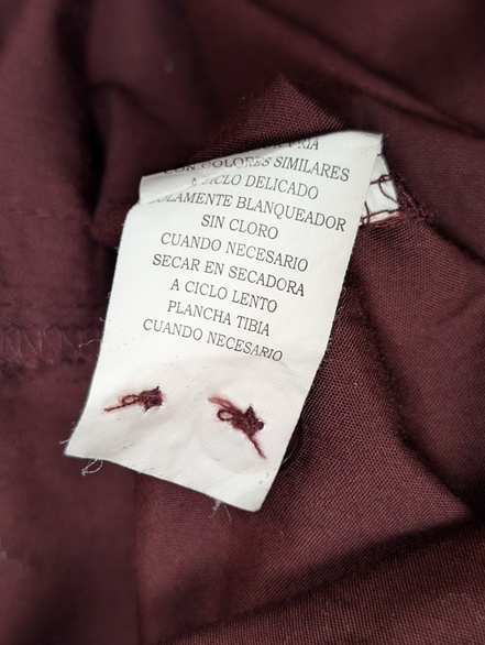 Chemise Style Cubain Cubavera Bordeaux - Broderies & 4 Poches - Taille L