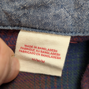 🔥Chemise LEVI'S Relaxed Flanelle Très Épaisse Bordeaux Bleu & Vert Taille M