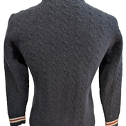 Pull Torsadé Fred Perry 100% Laine Bleu Marine col rond Femme