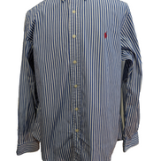 Chemise Ralph Lauren Golf Manches Longues Custom Fit Bleu Rayures L