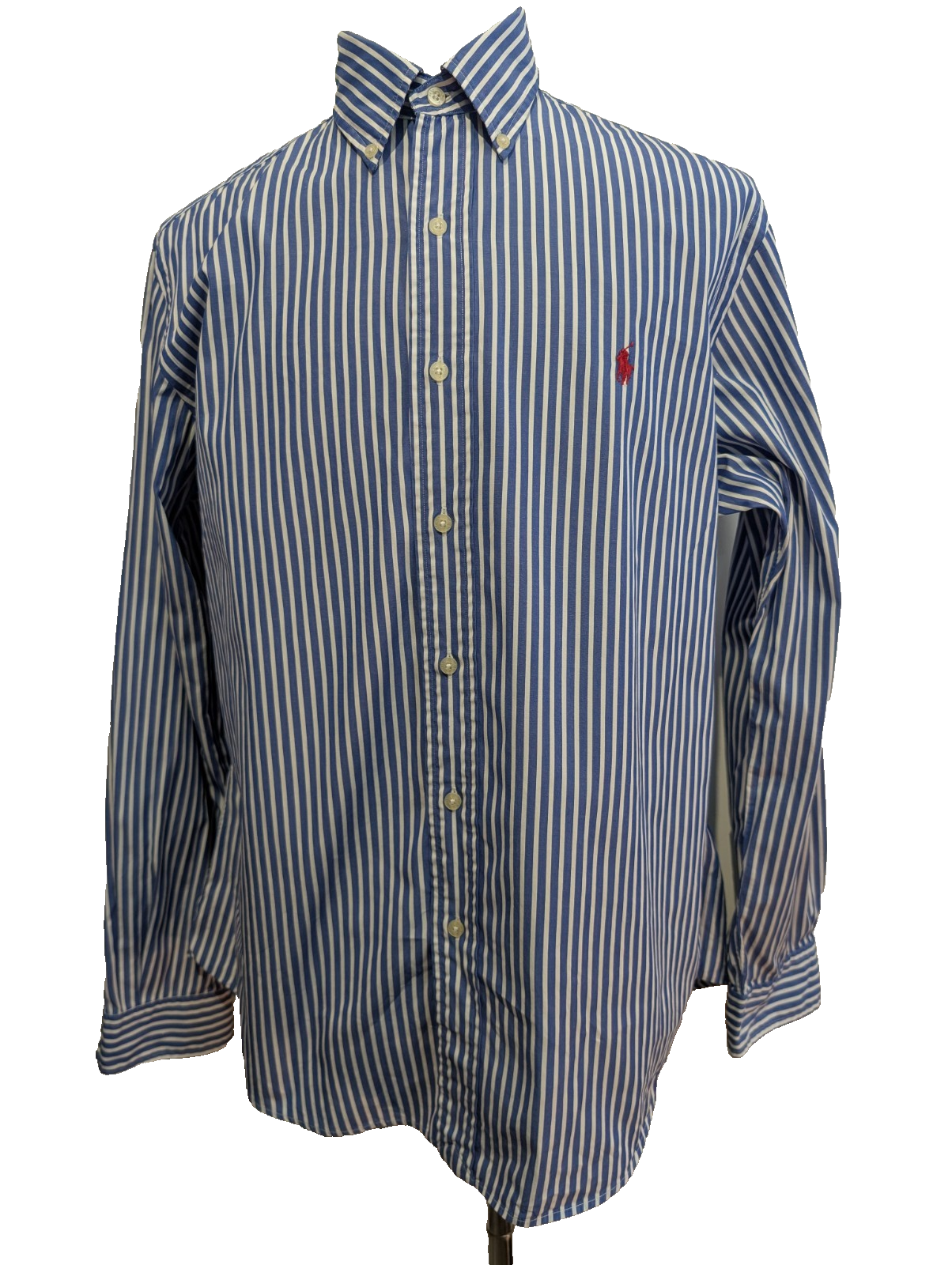 Chemise Ralph Lauren Golf Manches Longues Custom Fit Bleu Rayures L