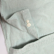 Chemise L.L. Bean verte à rayures gaufrée manches courtes taille XL/XXL #30e
