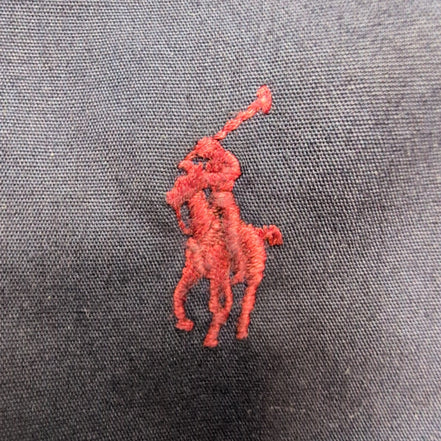 Chemise Ralph Lauren Blake Homme M Violet Profond Logo Rouge Manches Courtes