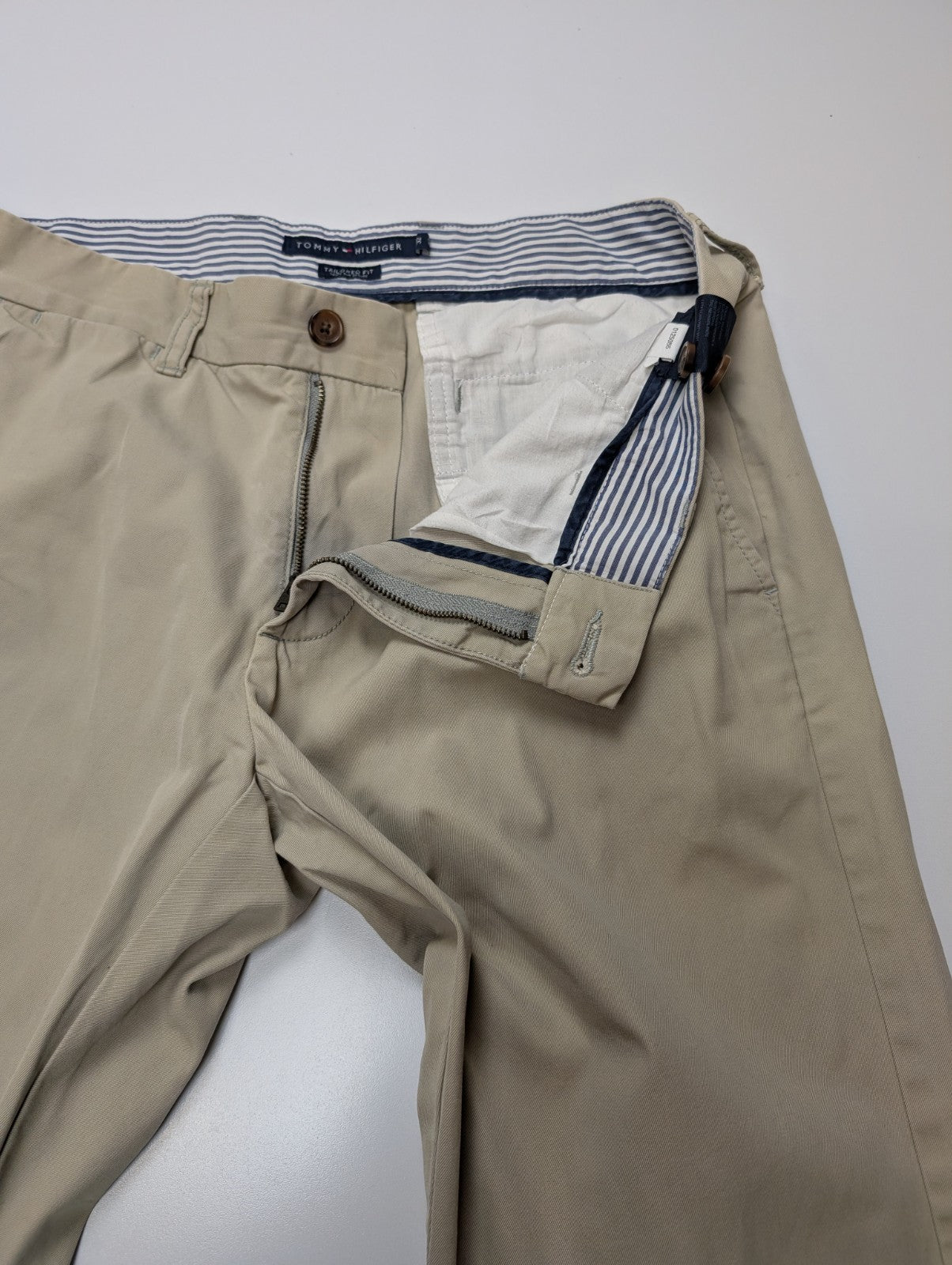 Pantalon Chino Tommy Hilfiger Crème W32 L32 Vintage Homme