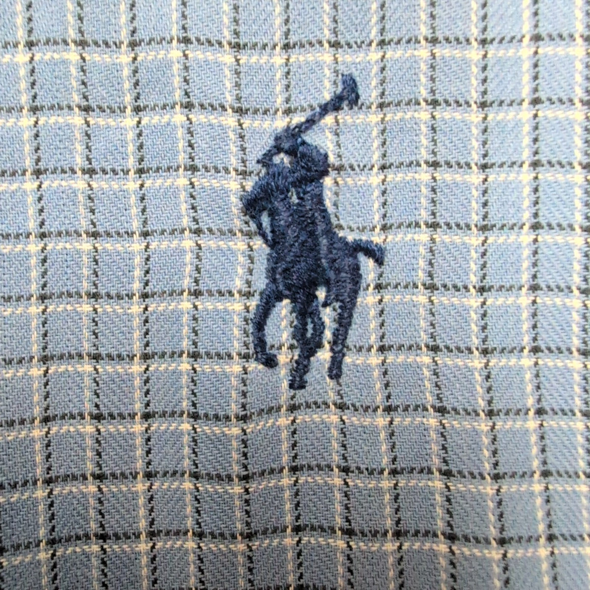 Chemise Ralph Lauren Blake S Bleu Microcarreaux Manches Courtes