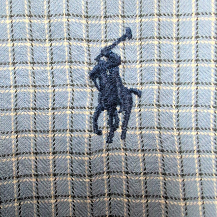 Chemise Ralph Lauren Blake S Bleu Microcarreaux Manches Courtes