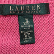 Pull Ralph Lauren (Lauren) Femme M Col Rond Rose Satiné Coupe Évasée 🏷️
