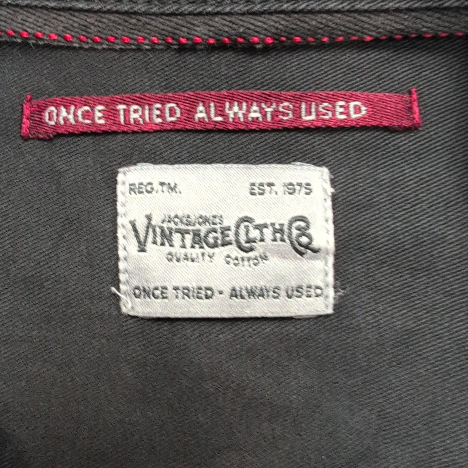 Chemise Jack & Jones Vintage Western Noir Style Vintage Jean Fin Taille S