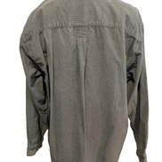 Chemise EDDIE BAUER T.L Velours Quadrillé Kaki 100% Coton Vintage