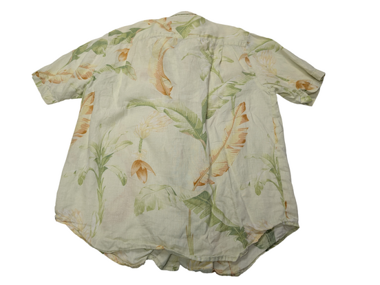 Chemise hawaïenne lin Tommy Bahama manches courtes taille M #725 hawaienne