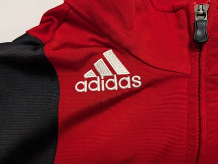 Veste de survêtement Adidas Rouge Taille L (Taille grand - Mesures réelles)