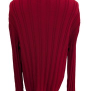 Pull Nautica Torsadé Rouge Foncé Col Rond 100% Coton Unisexe Taille XL