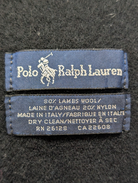 Écharpe Polo Ralph Lauren Réversible 1m90 Laine d'Agneau Noir Vert