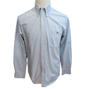 Chemise Lacoste M 38 Bleu Clair Unie Logo Crocodile Brodé Poche manches longues
