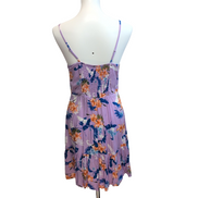 Robe d'Été Fleurie Lilas Taille S Rayonne Bretelles Réglables