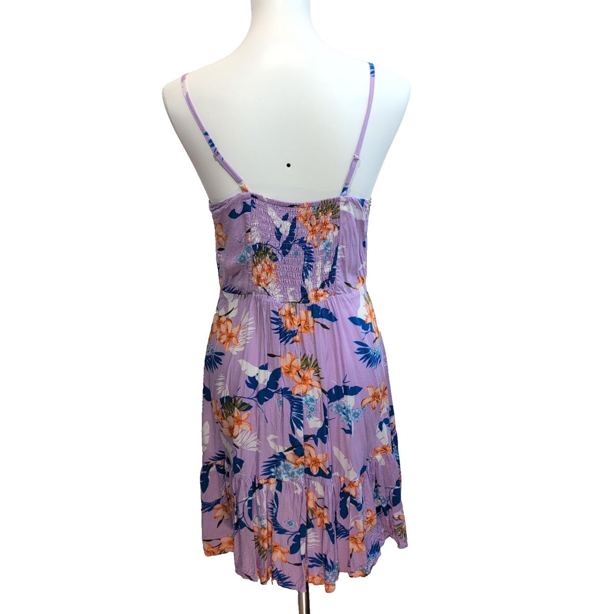 Robe d'Été Fleurie Lilas Taille S Rayonne Bretelles Réglables