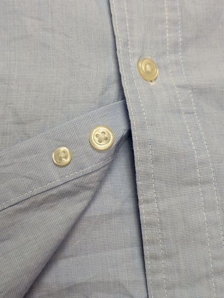 Chemise Chaps manches longues bleu uni taille M #238msch