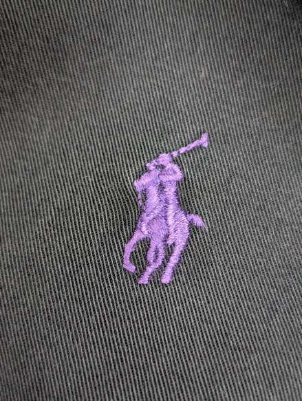 Chemise Ralph Lauren Homme XL XXL Noir Délavé Vintage Logo Violet Coupe Blake