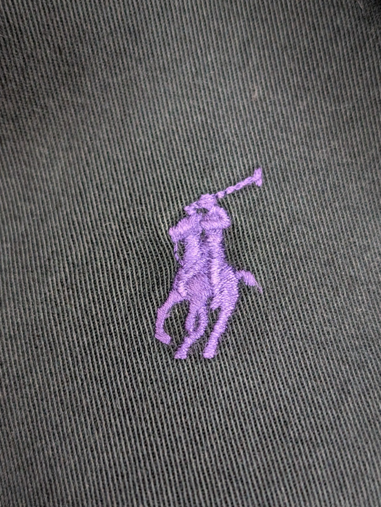 Chemise Ralph Lauren Homme XL XXL Noir Délavé Vintage Logo Violet Coupe Blake