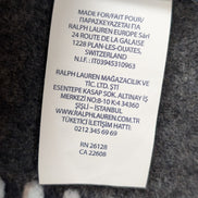 Écharpe Polo Ralph Lauren Réversible Logo Géant Laine Vierge Marine Gris Italy