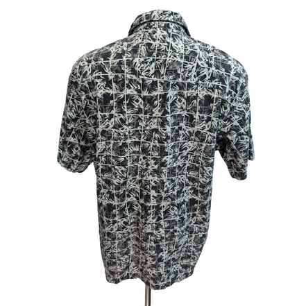 Chemise Hawaïenne Pendleton Soie Coton Noir Bambou M