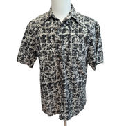 Chemise Hawaïenne Pendleton Soie Coton Noir Bambou M