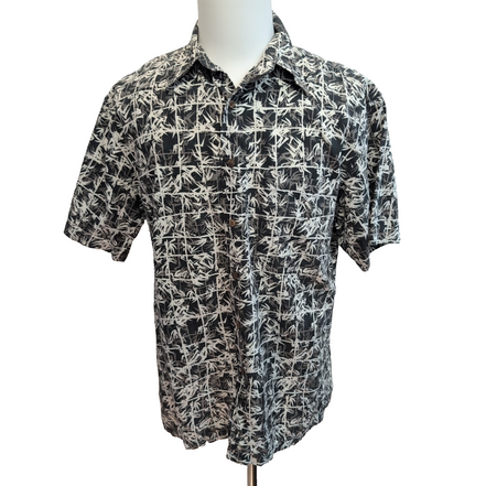 Chemise Hawaïenne Pendleton Soie Coton Noir Bambou M
