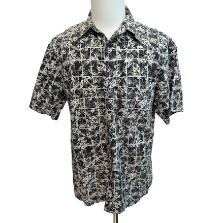 Chemise Hawaïenne Pendleton Soie Coton Noir Bambou M