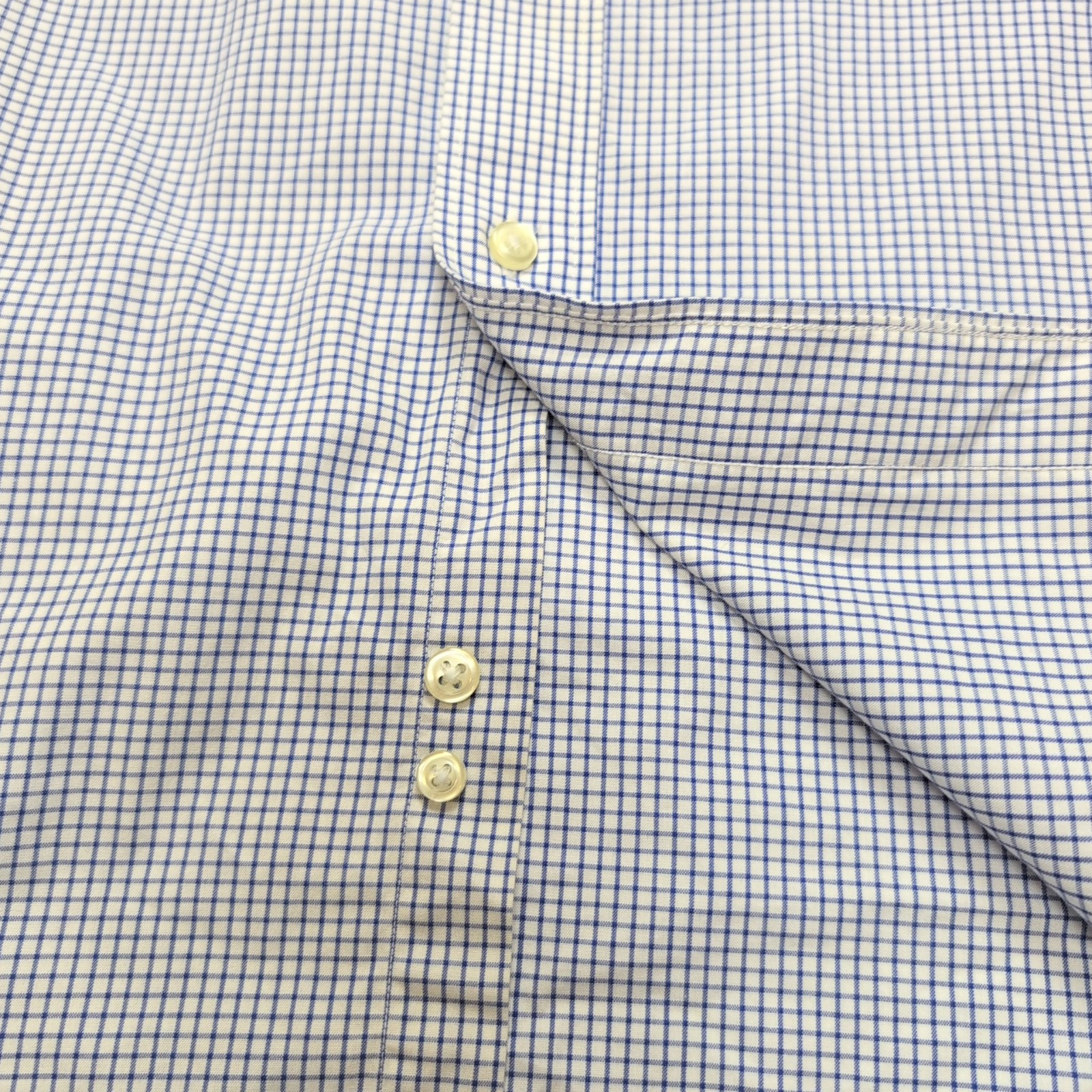Chemise Tommy Hilfiger Homme Taille L Bleue Petits Carreaux Coton Poche