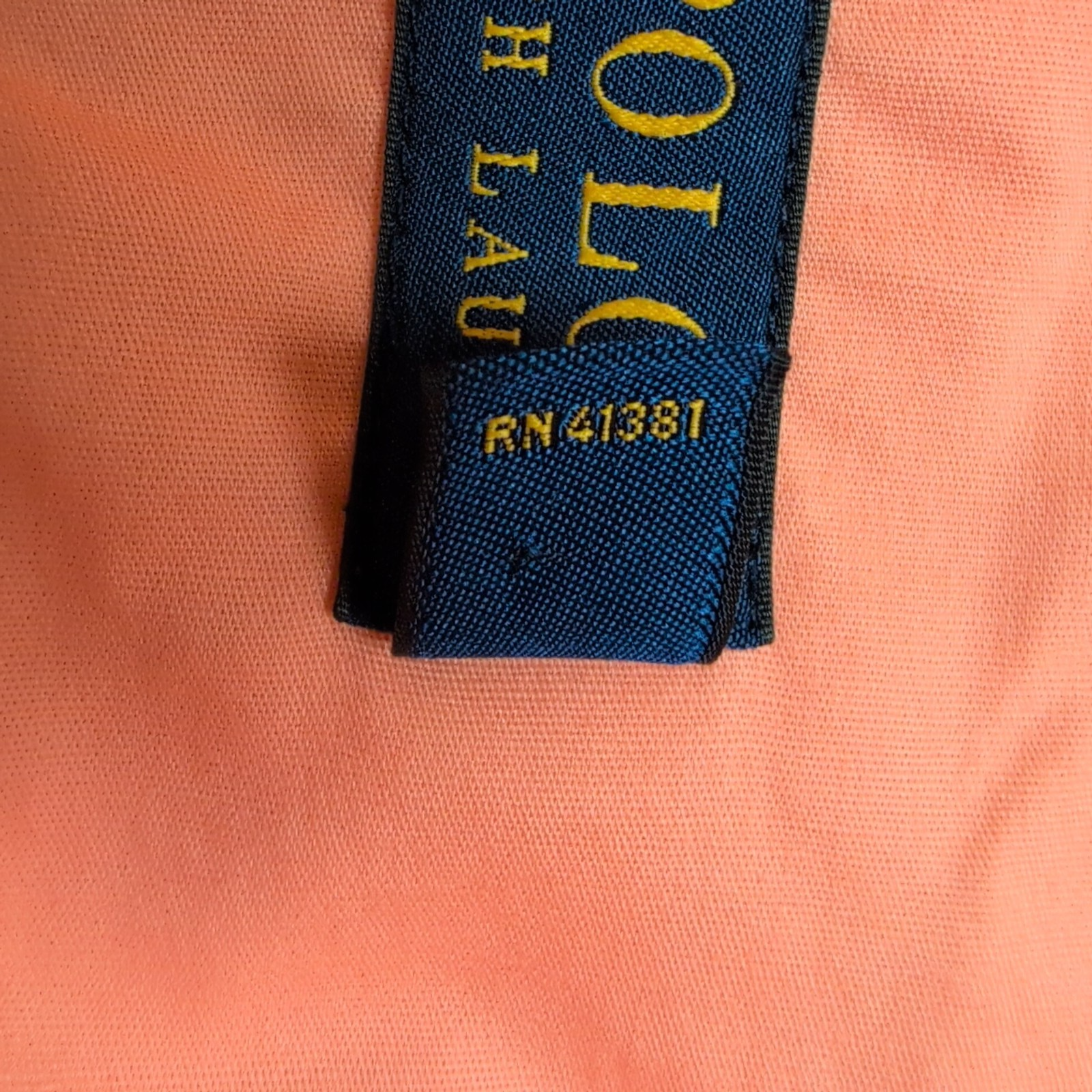 Chemise Polo Ralph Lauren Enfant XL 170/96A Orange Pastel Coton Logo Vert