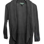 Gilet cardigan LAUREN Ralph Lauren M noir col châle ouvert manches longues