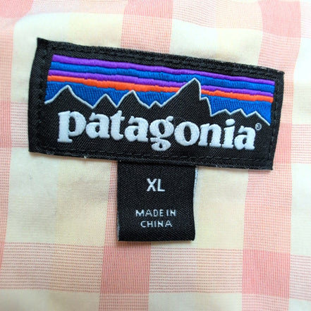 Chemise Patagonia XL Saumon Crème Carreaux Nylon Recyclé Poches Zip