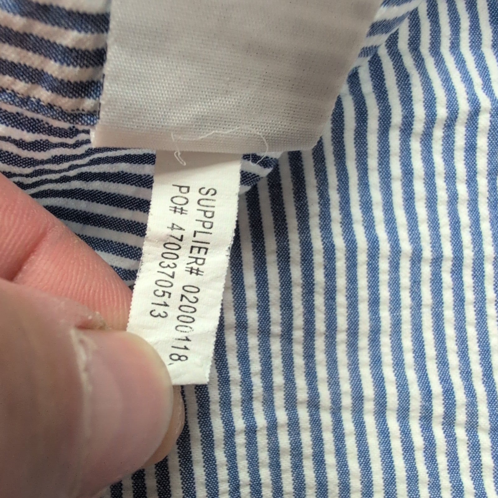 Chemise Ralph Lauren XL Manches Courtes Bleue Rayures Logo Rose Coton