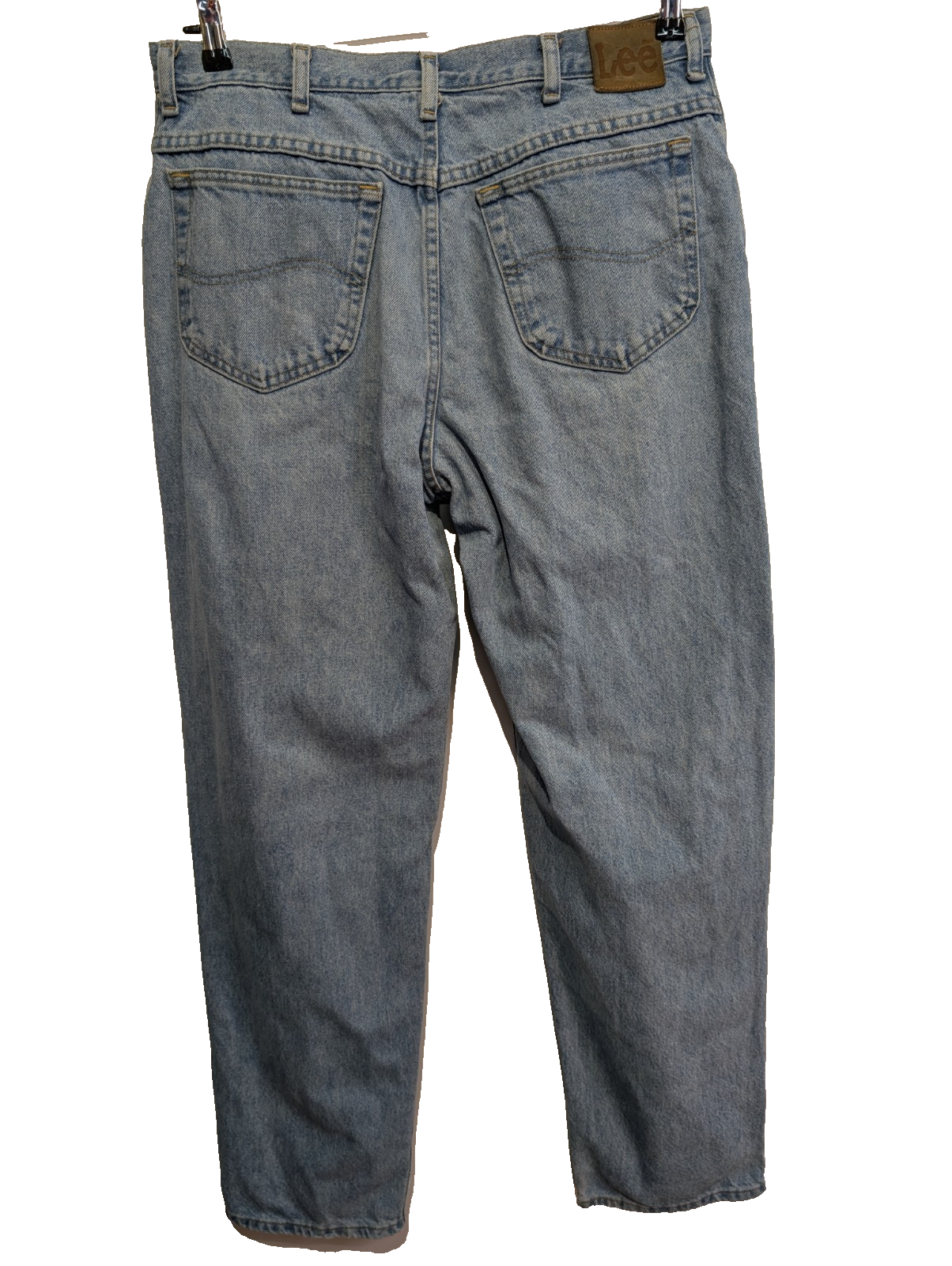 Jean Lee Homme Vintage Bleu Clair W32 L32 Denim Robuste Pantalon Droit