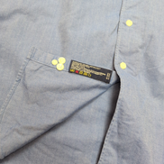 Chemise Nautica L/XL Bleu Uni Coton Oxford Logo Brodé Manches Longues