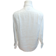 Chemise J.Crew S Slim Fit Blanc Uni 100% Lin Poche manches longues