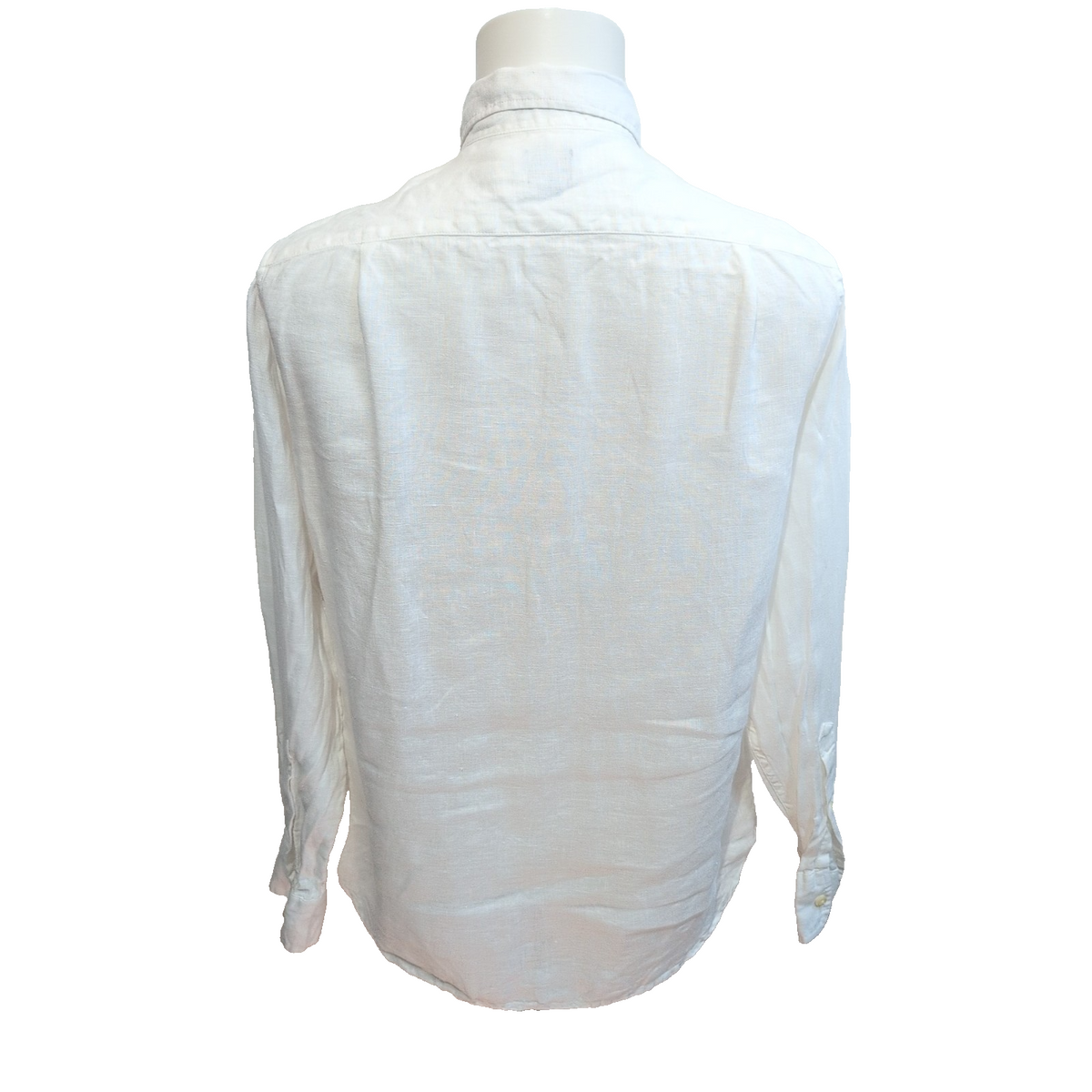 Chemise J.Crew S Slim Fit Blanc Uni 100% Lin Poche manches longues