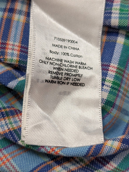 Chemise Polo Ralph Lauren Shirt L Bleu Carreaux Oxford Button Down Coton