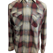 Chemise LEVI'S Western Carreaux Bordeaux et Crème Manches LonguesTaille M