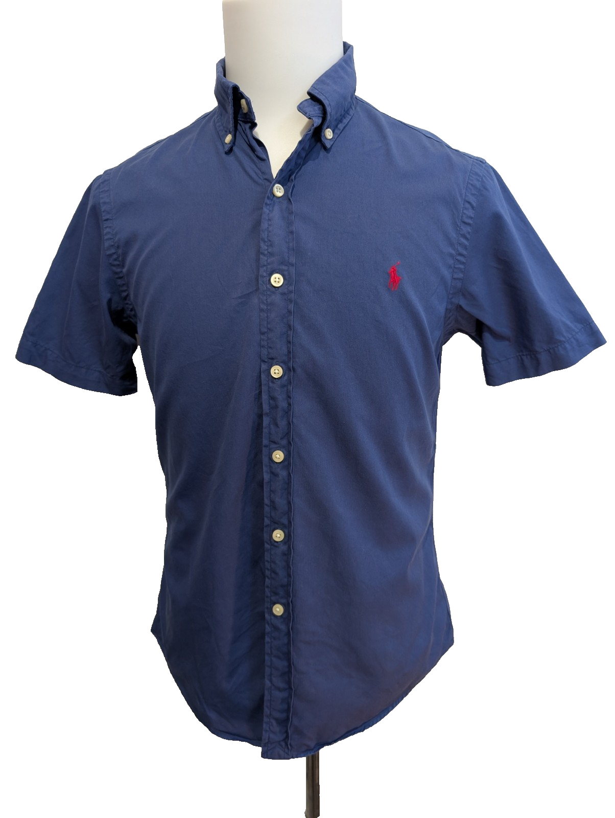 Chemise Ralph Lauren Manches Courtes Slim Fit Bleu Marine Taille S