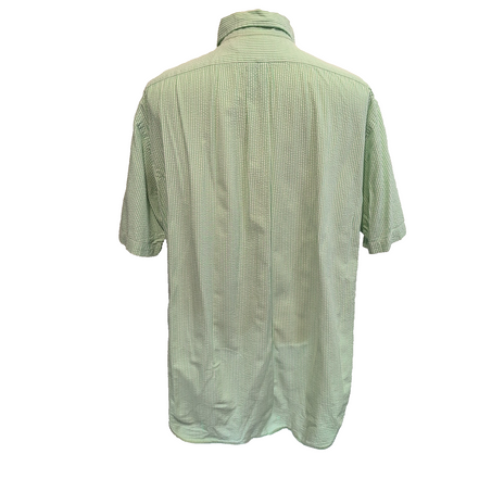 Chemise Ralph Lauren XL Verte Rayures Manches Courtes Classic Fit BD Shirt