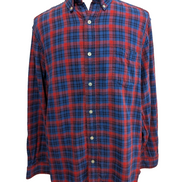 🌲 CHEMISE DOUBLÉE CHAPS XL (TG) CARREAUX ROUGE BLEU MARINE